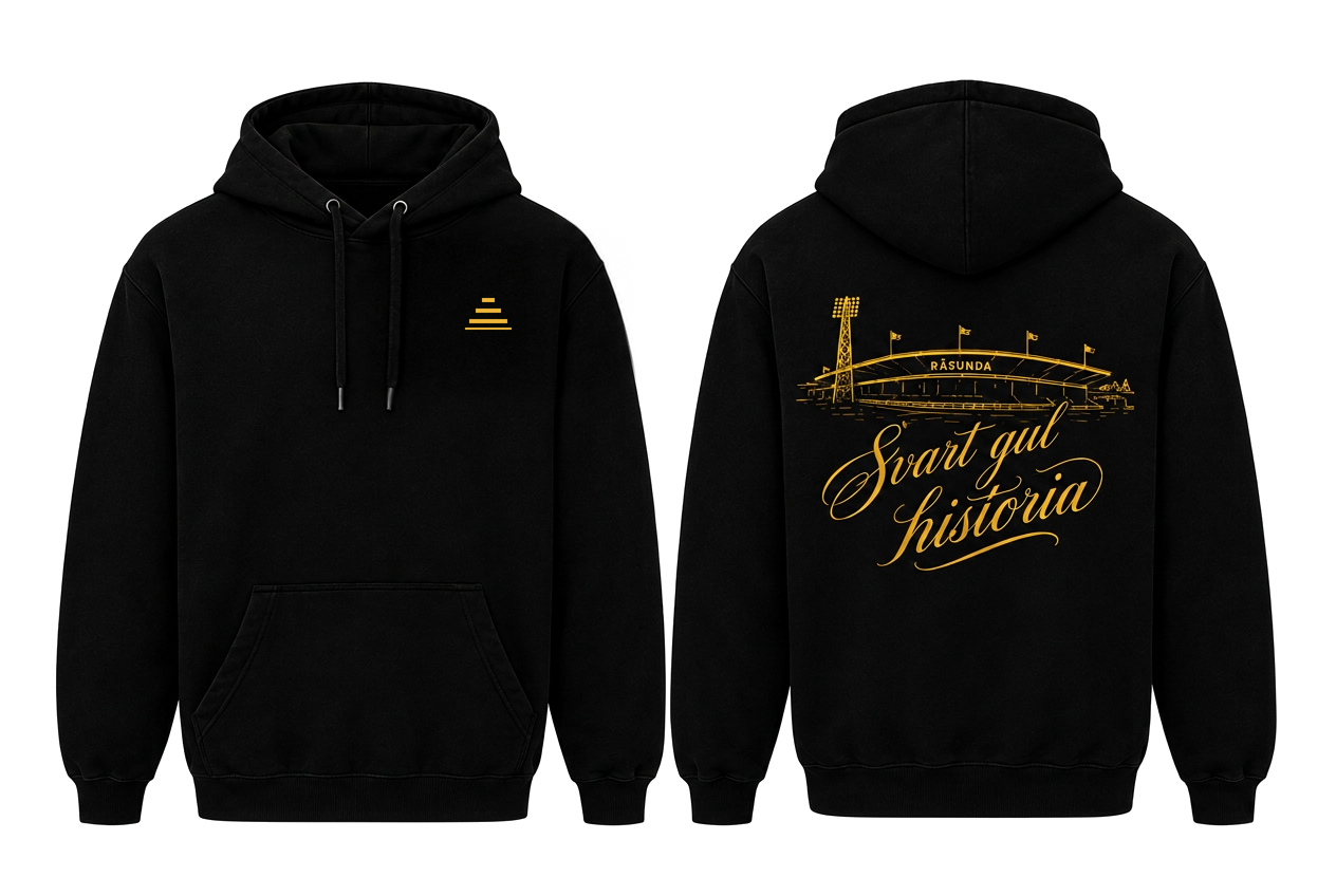 Ståplats Hoodie — Svart gul historia